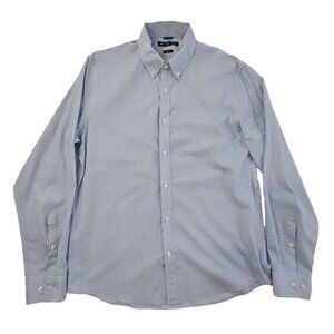 Michael Kors Button Up Shirt Men's Large Blue Floral Slim Fit EUC LN Old Money